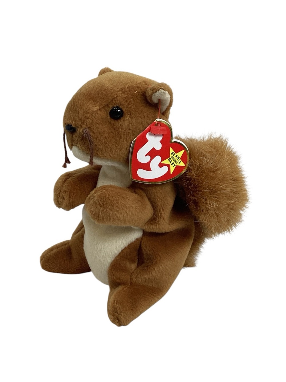 💚 TY “Nuts” Beanie Baby Squirrel with Fluffy Tail - NWT
